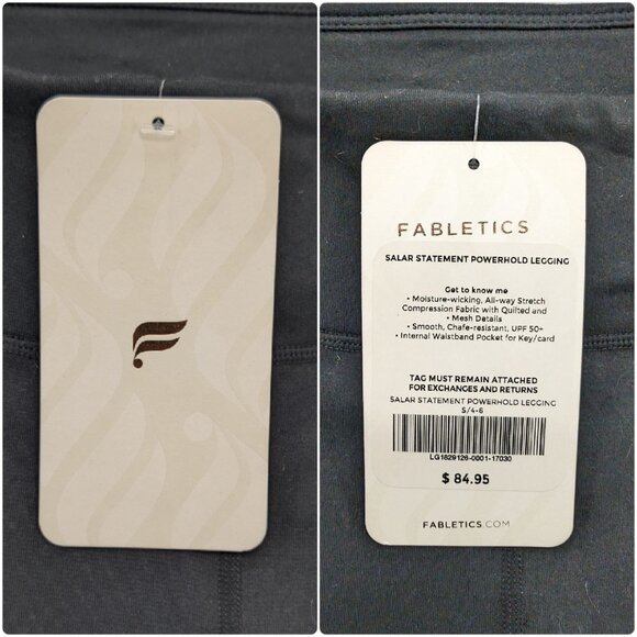 Fabletics Salar Statement Powerhold Leggings Womens Black Stretch Pants Size S - Picture 6 of 12